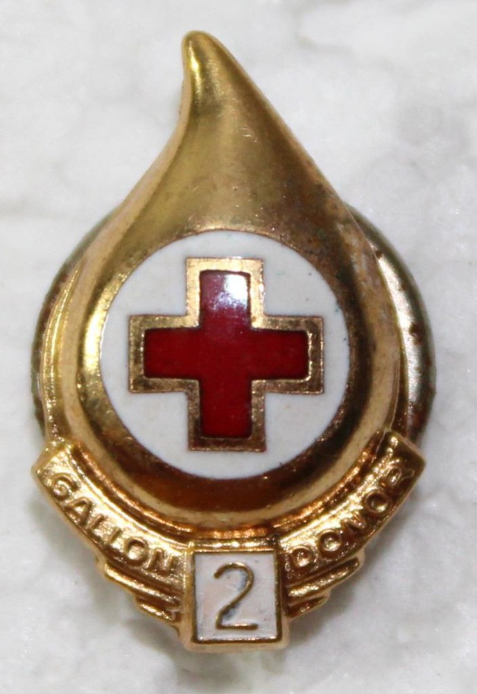 Red Cross 2 Gallon Donor Lapel Pin