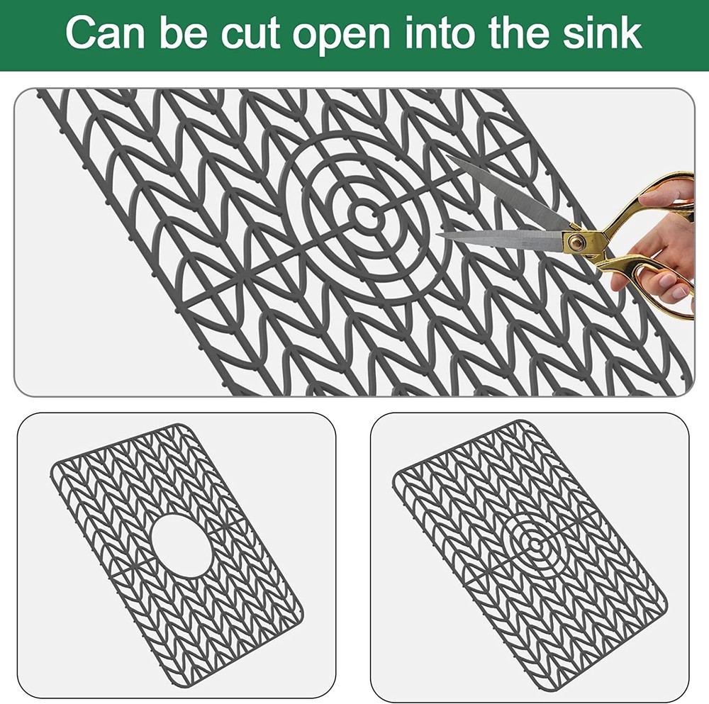 SZWQILIN Silicon Sink Protector Mat - Multifunction Kitchen Sink Mats Foldable S