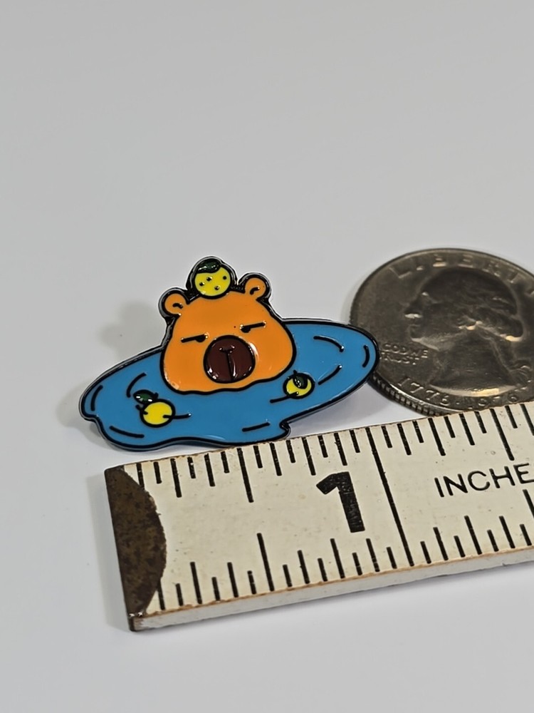 Capybara Swimming Lapel Pin Whimsical
