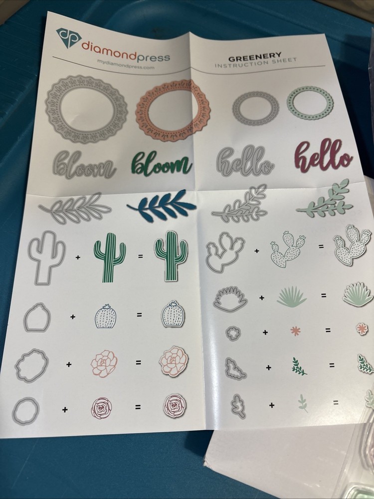 Diamond Press Embellishmet Pack & Die Greenery # 835261 NEW