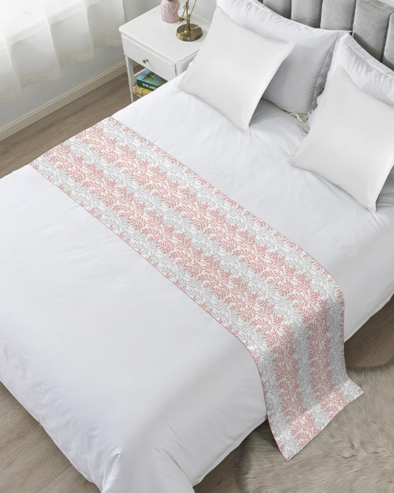 Blush Pink Bed Runner for Full/ Queen Size Bed, Bedspread Protector Slipcover...
