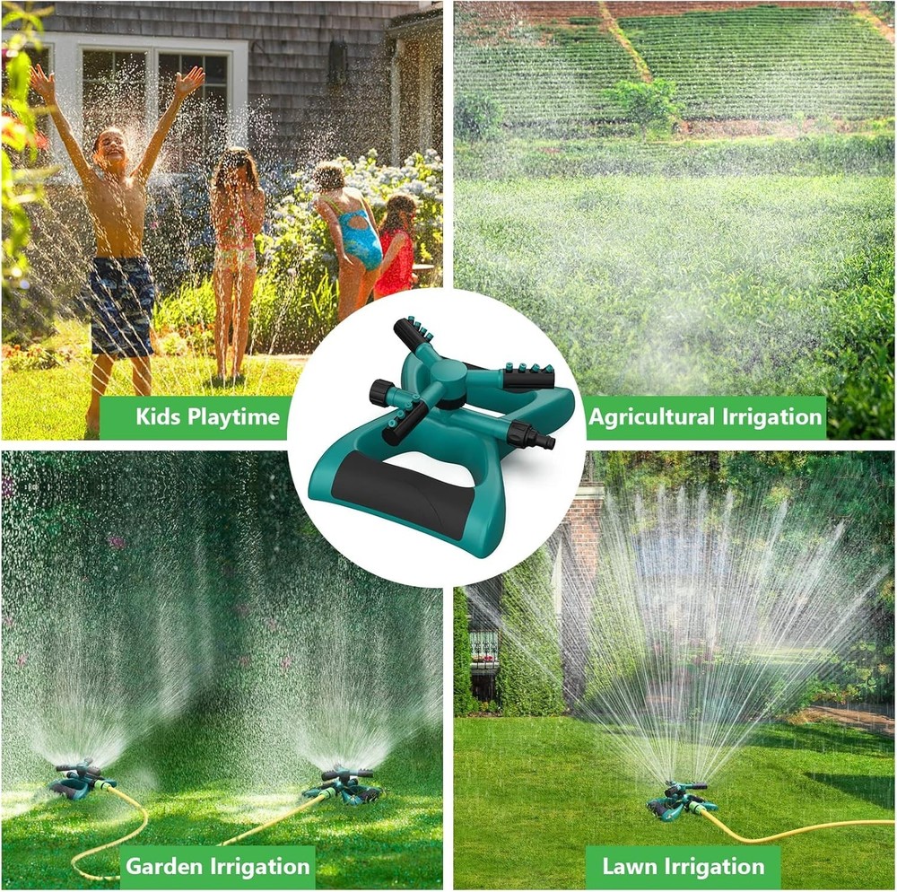 Water Sprinkler Oscillating 360° Irrigation System Large Coverage Yard Garden