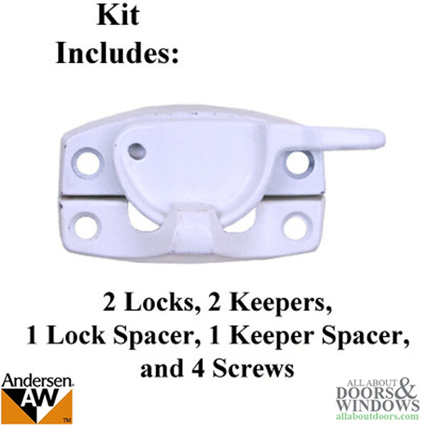 Andersen Window Sash Lock For Double Hung Windows 2 Pack Sash Lock and Keeper