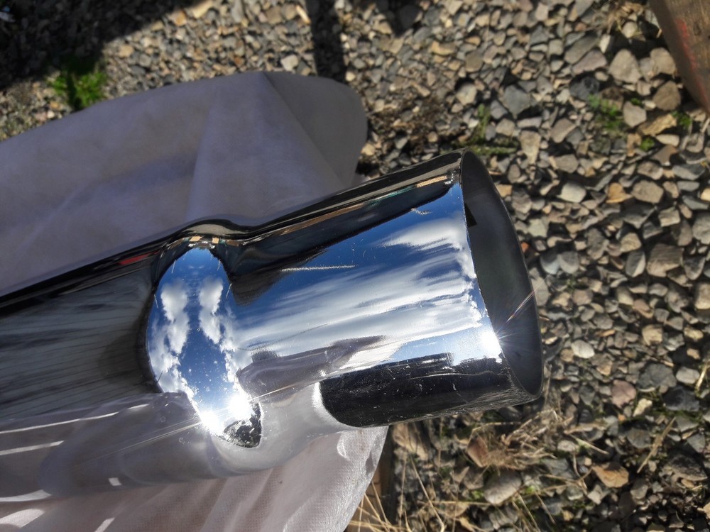 Chrome exhaust stack with bend