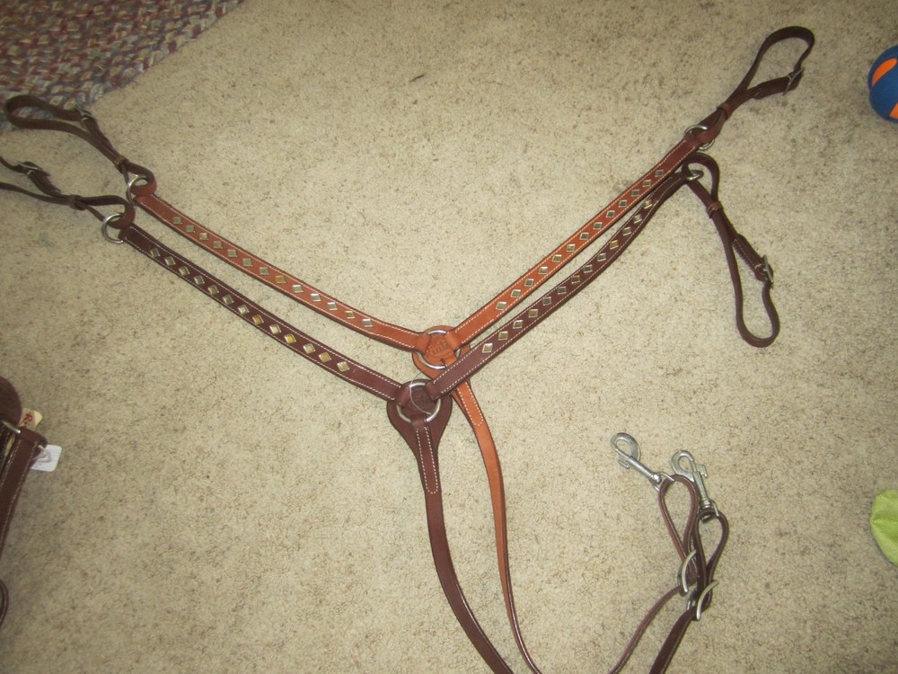 CLEARANCE Quality made BREAST COLLAR, DIAMOND SHAPE STUDS