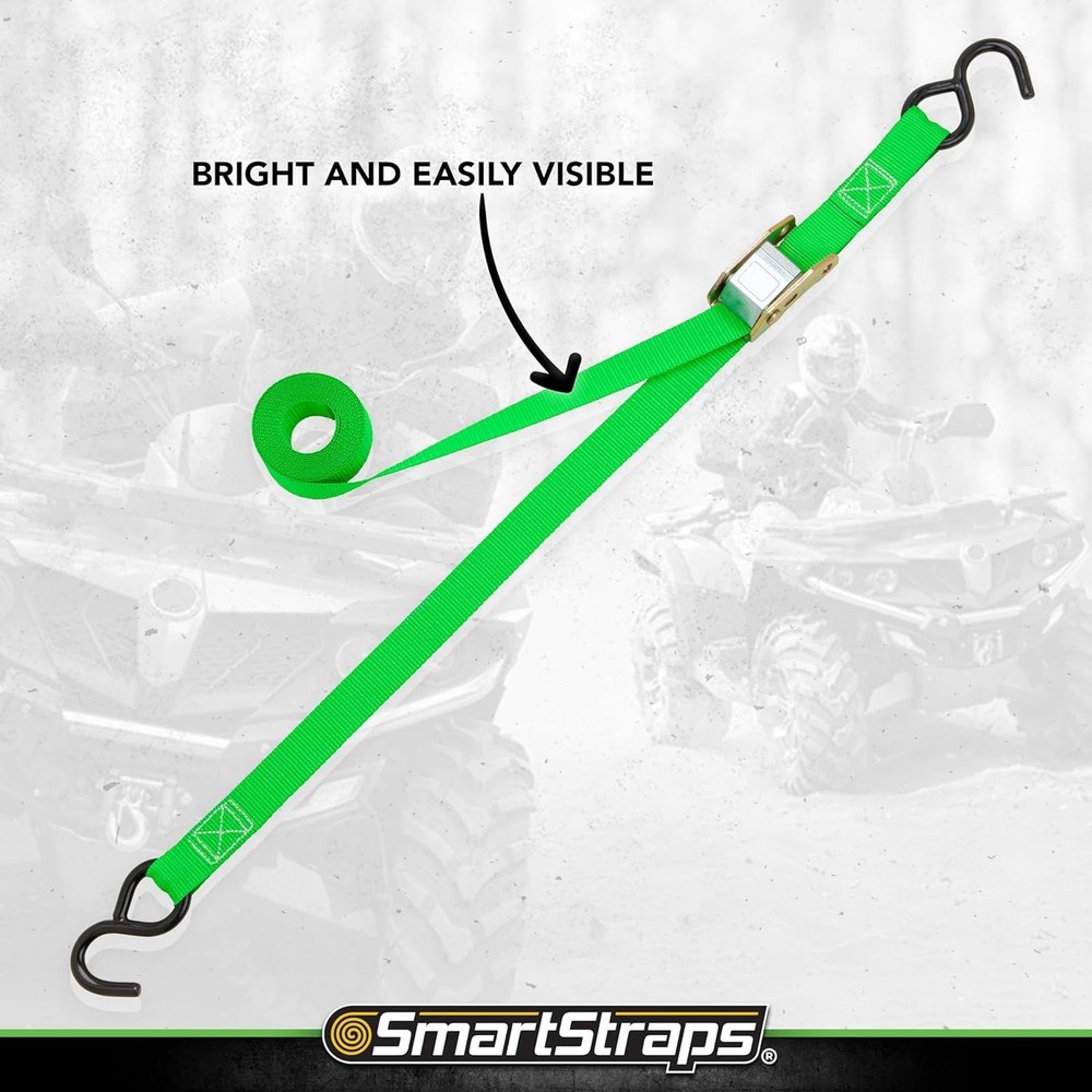 Secure Your Load with 6’ Cambuckle Ratchet Straps – 2 Pack, 400lb Safe Work Load