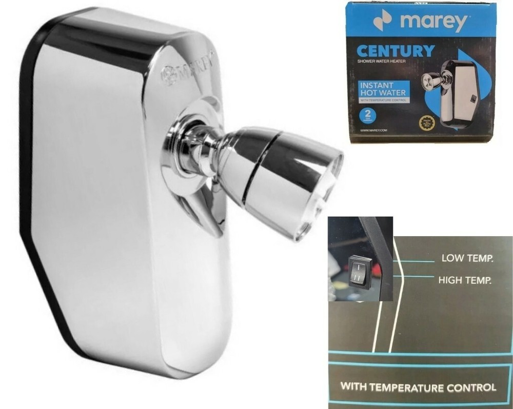 MAREY Century 120V Compact Tankless Shower Water Heater with Temperature Control