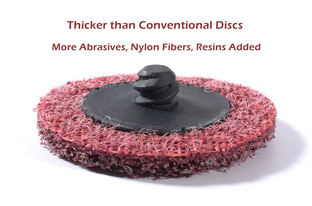 61PCS 2" W/ Holder Nonwoven Roll Lock Sanding Pads Surface Conditioning Discs