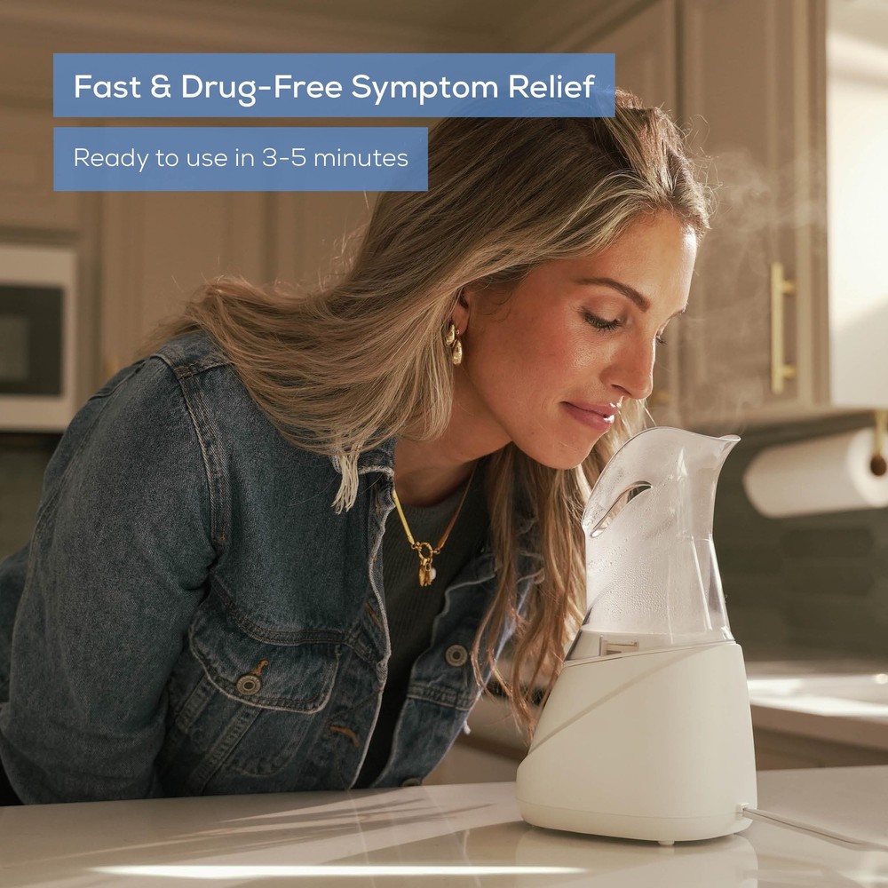 Steam Inhaler for Sinus Relief, Allergies, Quick Setup, Variable Control