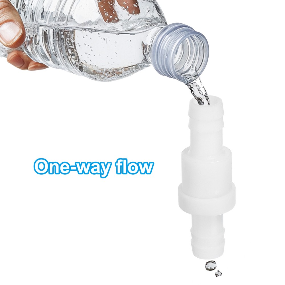 2Pack 1/2" Plastic One Way Inline Check Valve, Barb Hose Non Return White