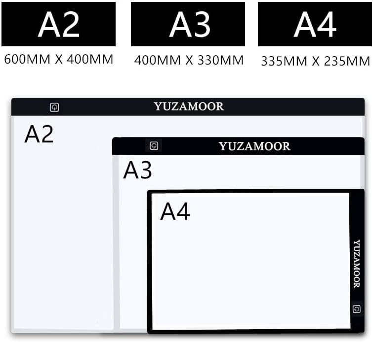A2 Large Tracing LED Light Pad Kits for Diamond Art, Sketching, black