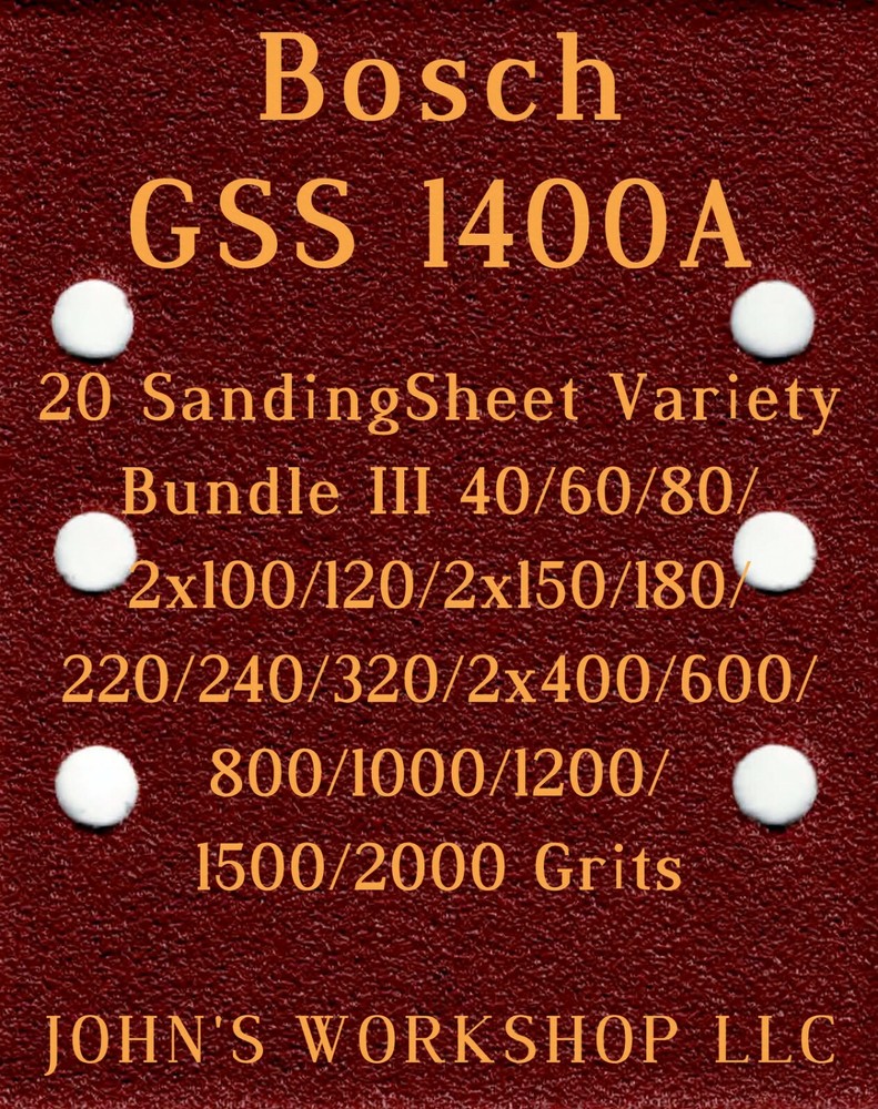 Bosch GSS 1400A - 17 Different Grits - 20 Sheet Variety Bundle III