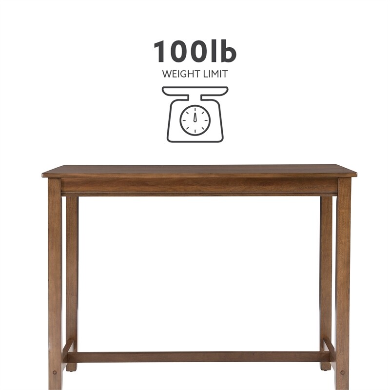 Linon Claridge 36" Wood Counter Height Pub Table in Rustic Brown