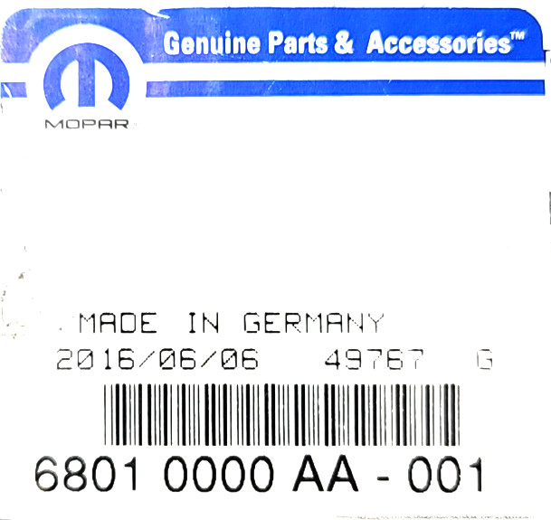 New OEM Mopar Left Mirror Frame 68010000AA