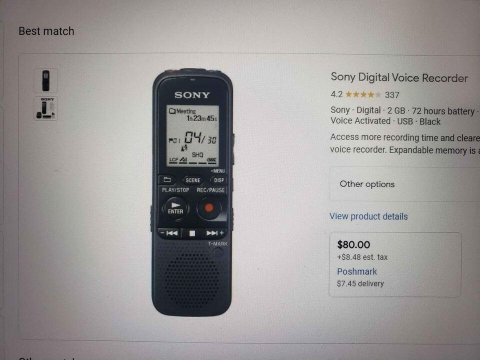 sony icd-px312