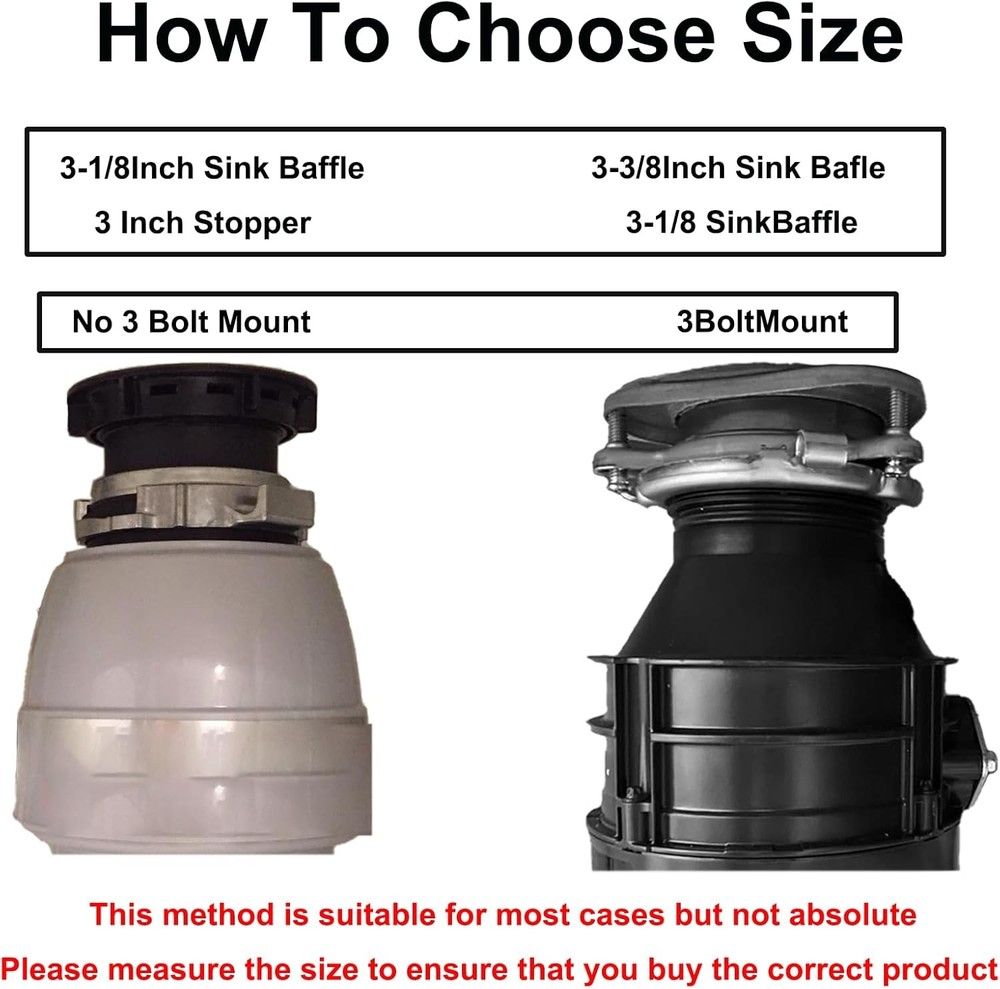 3 1/8 Inch Garbage Disposal Sink Baffle Splash Guard Quiet Collar Black Rubber