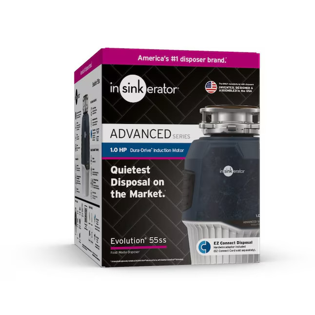 InSinkErator Evolution 55SS 1HP Continuous Feed Garbage Disposal, Septic Safe