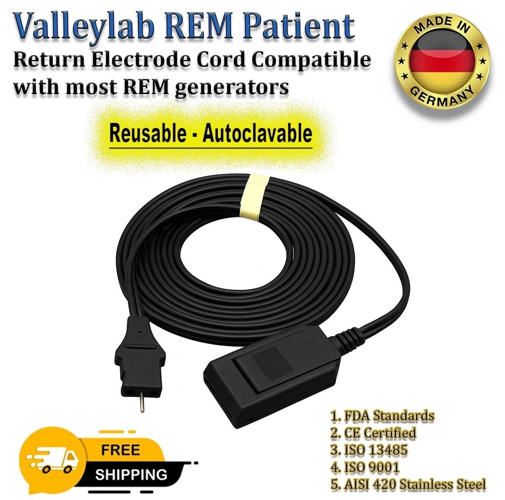 NEW Bovie A1252C Reusable Grounding Cable for Return Electrode Autoclavable CE