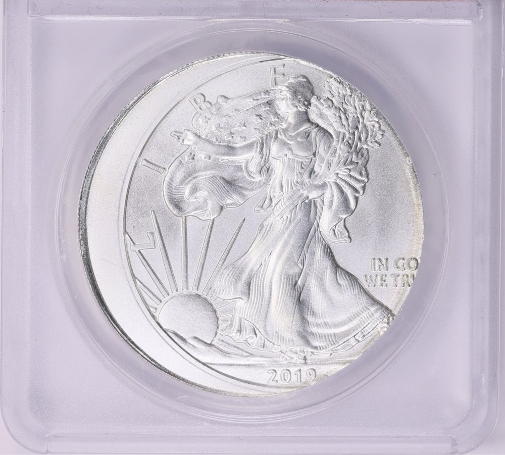 2019 Daniel Carr Misaligned Overstruck Silver Eagle Design ANACS MS69 Fantasy