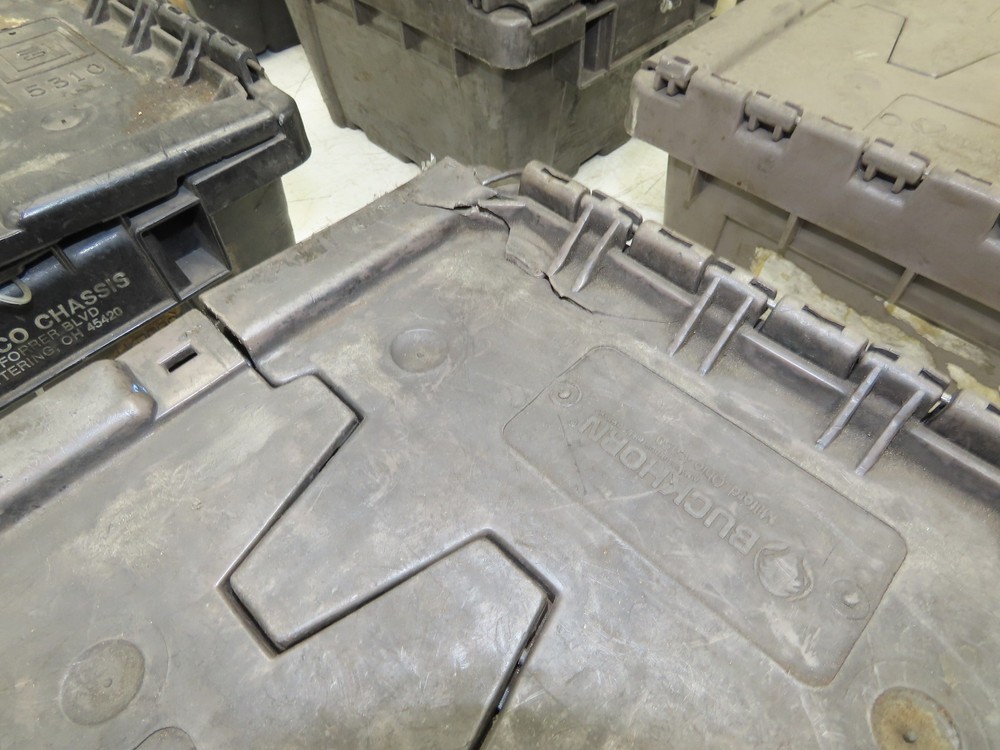 Buckhorn Stackable Plastic Container Bin Modular Nesting 12"x11"x7" Lot of 10