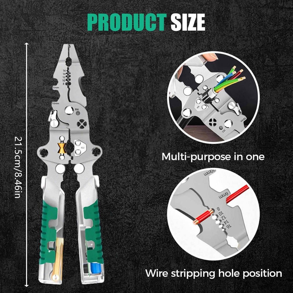 Portable Multi-Function Wire Stripper Scissor With Electrical Tester Built-in
