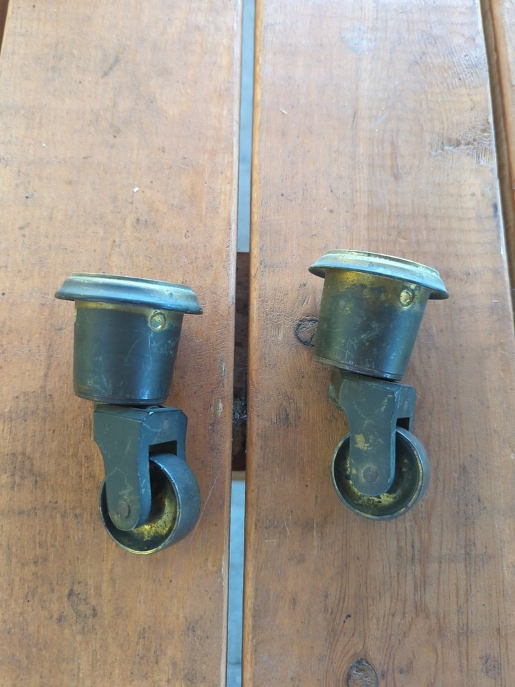 Antique Piano Leg Castors Solid Brass X 2