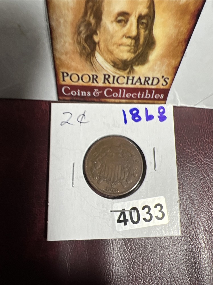 Better Date 1868 US 2 Cent Piece