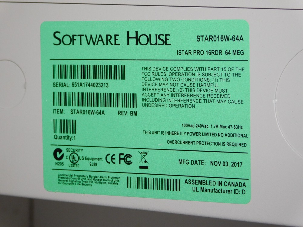 New Software House STAR016W-64A iSTAR Pro 16RDR Access Control Panel Controller