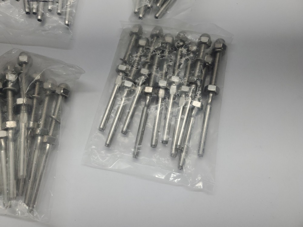60 Pack 3/16" Cable Railing Swage Threaded Stud Tension End Fitting Terminal