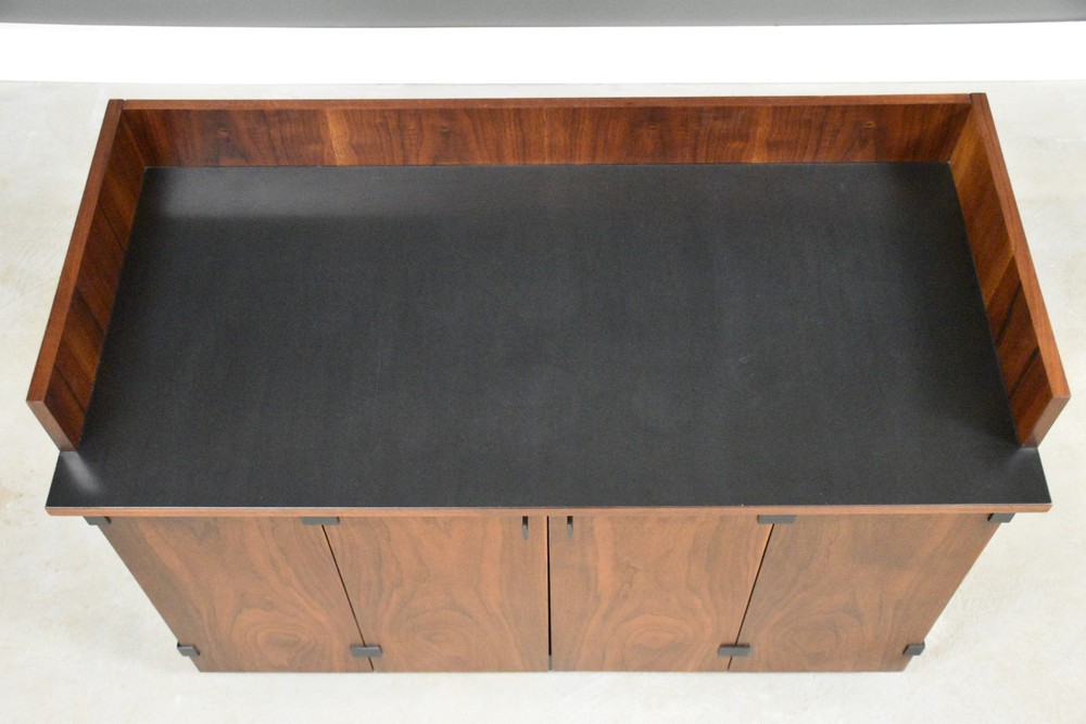 Refinished Walnut Bar by Milo Baughman for Directional