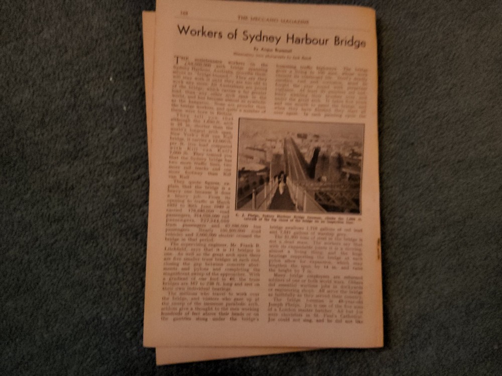 Xm56  Ephemera 1950 Article Sydney Harbour Bridge Workers