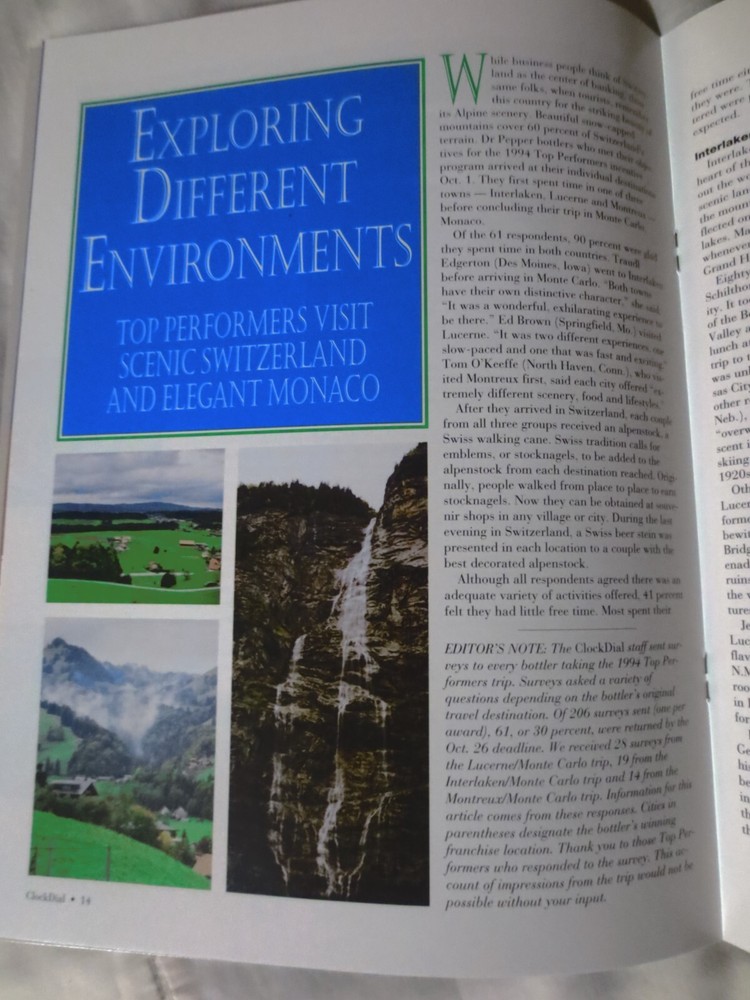 DR PEPPER CLOCK DIAL WINTER 1994 MAGAZINE