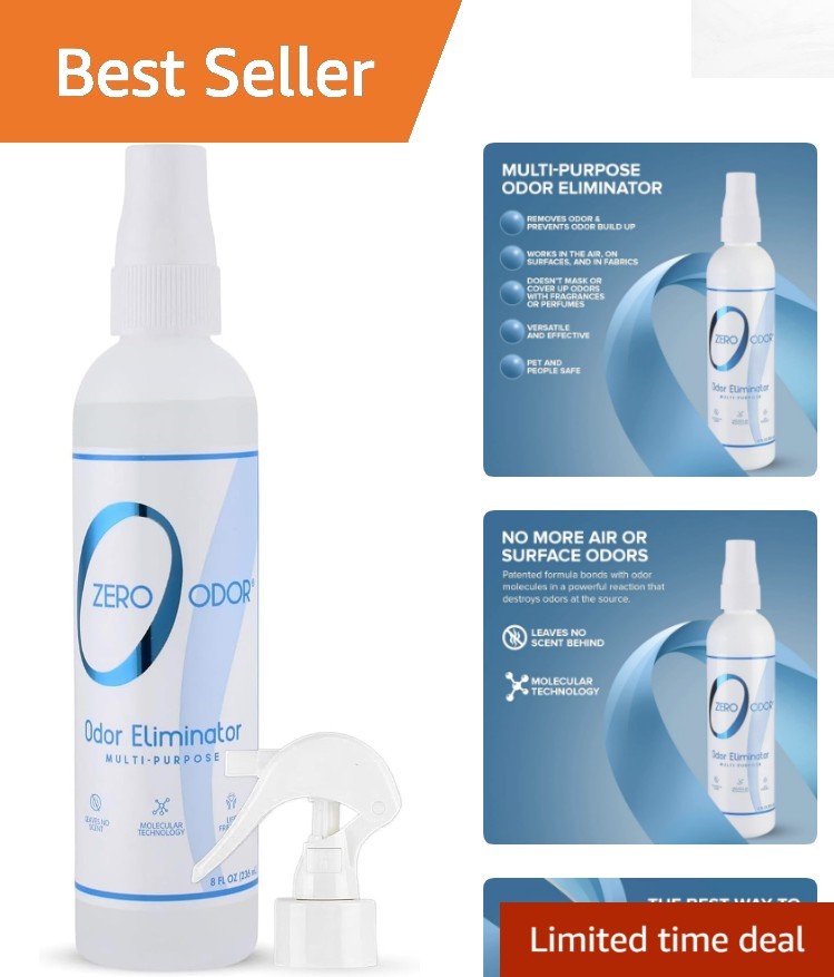 8oz Biodegradable Unscented Odor Eliminator - Safe for Home Use, 1000+ Sprays