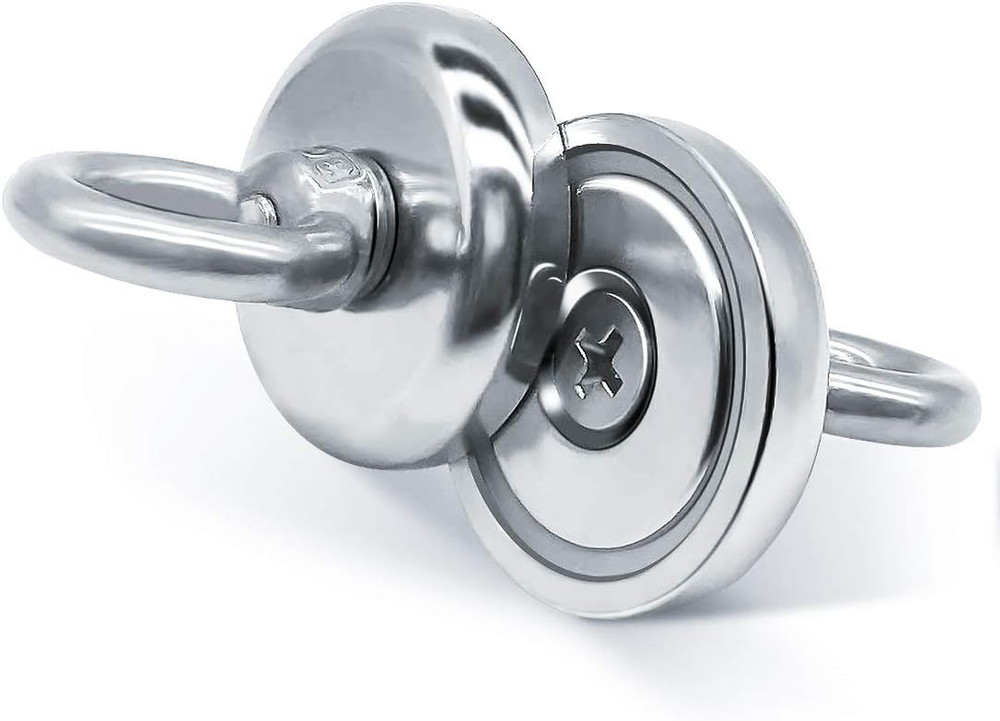 10 Pack Heavy Duty Magnets, Silver Strong Magnetic Hooks with Countersunk Hole E