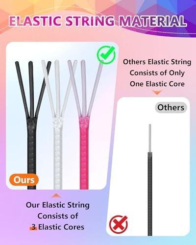 2 Rolls Elastic Bracelet String Total 330 1MM Black White