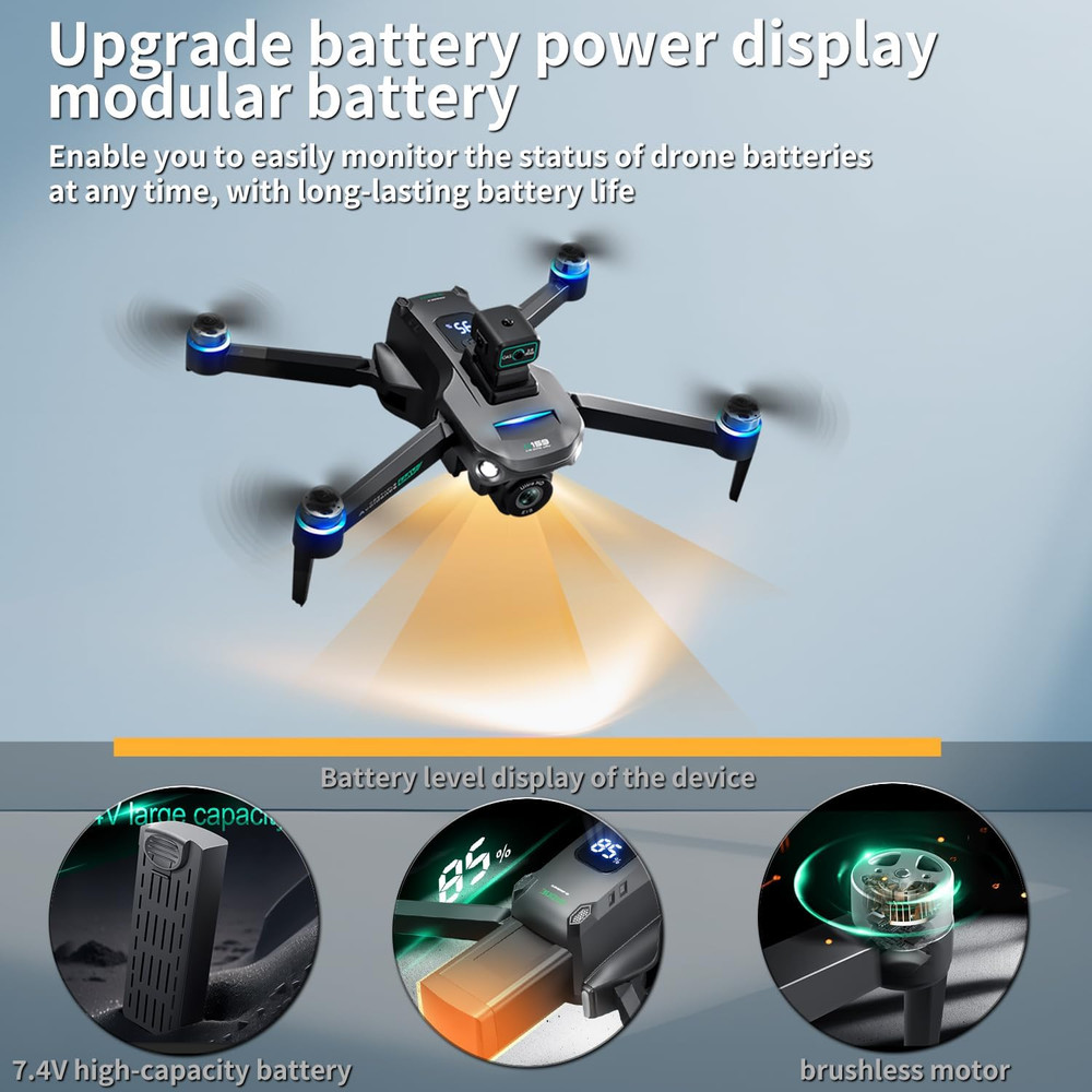 2K UHD GPS Drone with Camera for Adults - 5.9" Screen Remote Controller, Obstacl
