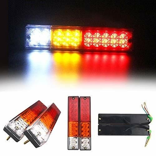 20 LED Trailer Tail Light Bar Turn Signal Reverse Brake Running Red Amber White