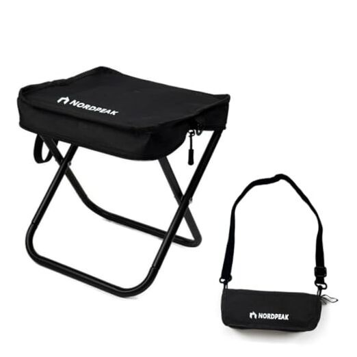 Compact Foldable Stool with Shoulder Strap, Heavy Duty 350lbs Support,