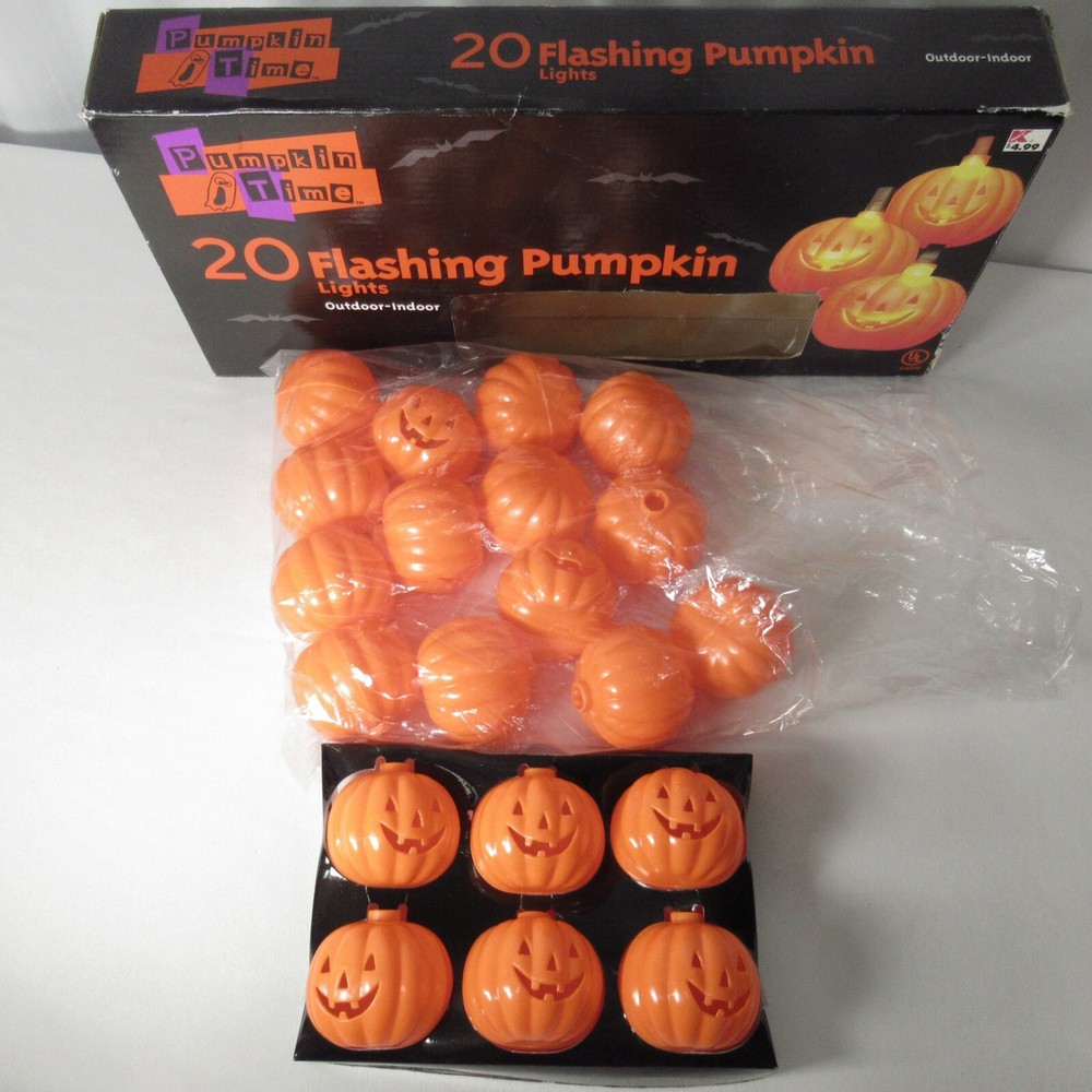 Halloween Plastic Pumpkin String Light Covers ONLY Lot 20 Orange Jack O Lantern