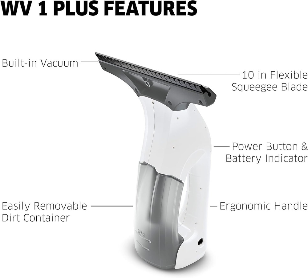 Effortless Multi-Surface Cleaning with Plus 2-in-1 Window Vacuum Squeegee 10"