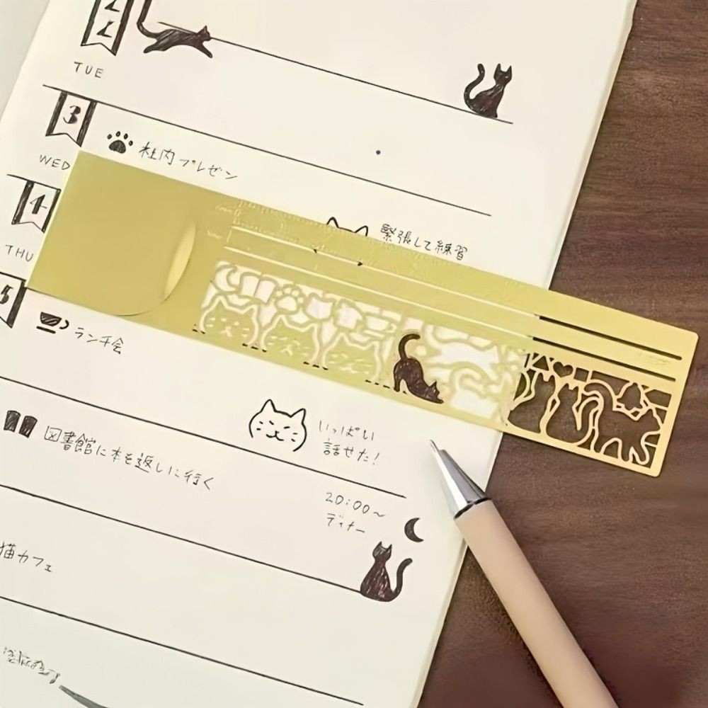 Cute Cat Pattern Ruler Stationery Tool