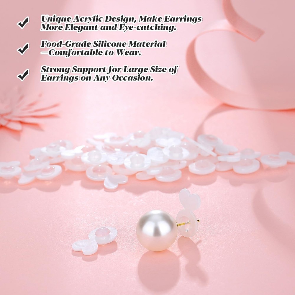 Clear Silicone Earring Backs for Heavy Earring Support Backs, 32+200PCS Comfo...