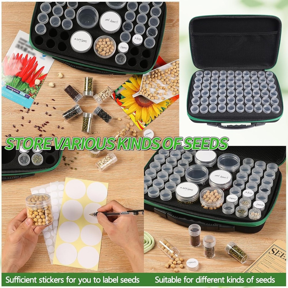 Seed Storage Box, Portable Seed Saving Box, Sturdy Seed Organizer Kit Seed Envel