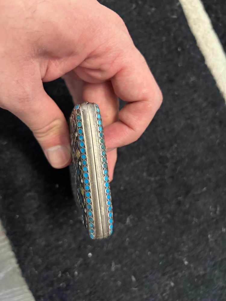 ANTIQUE RUSSIAN SILVER ENAMEL CIGARETTE CASE