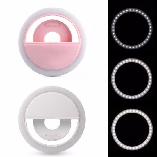 Selfie Ring Light - Clip On LED Video Conference Lighting Circle White