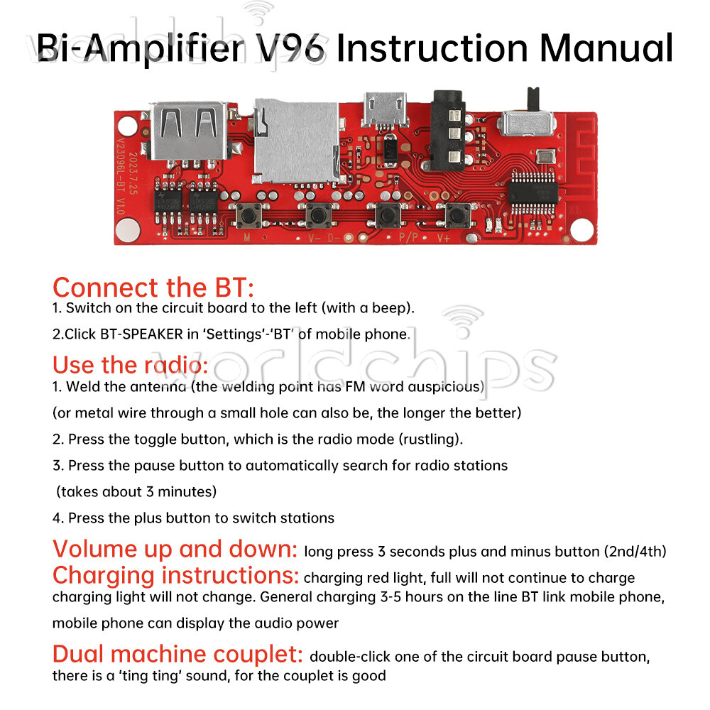 Multifunctional Bluetooth Audio Circuit Amplifier Board V96 DIY Bluetooth Module