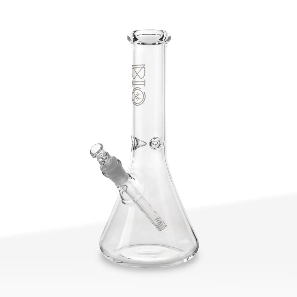 BIO Glass Beaker Water Pipe | Silver | 14mm | 12"