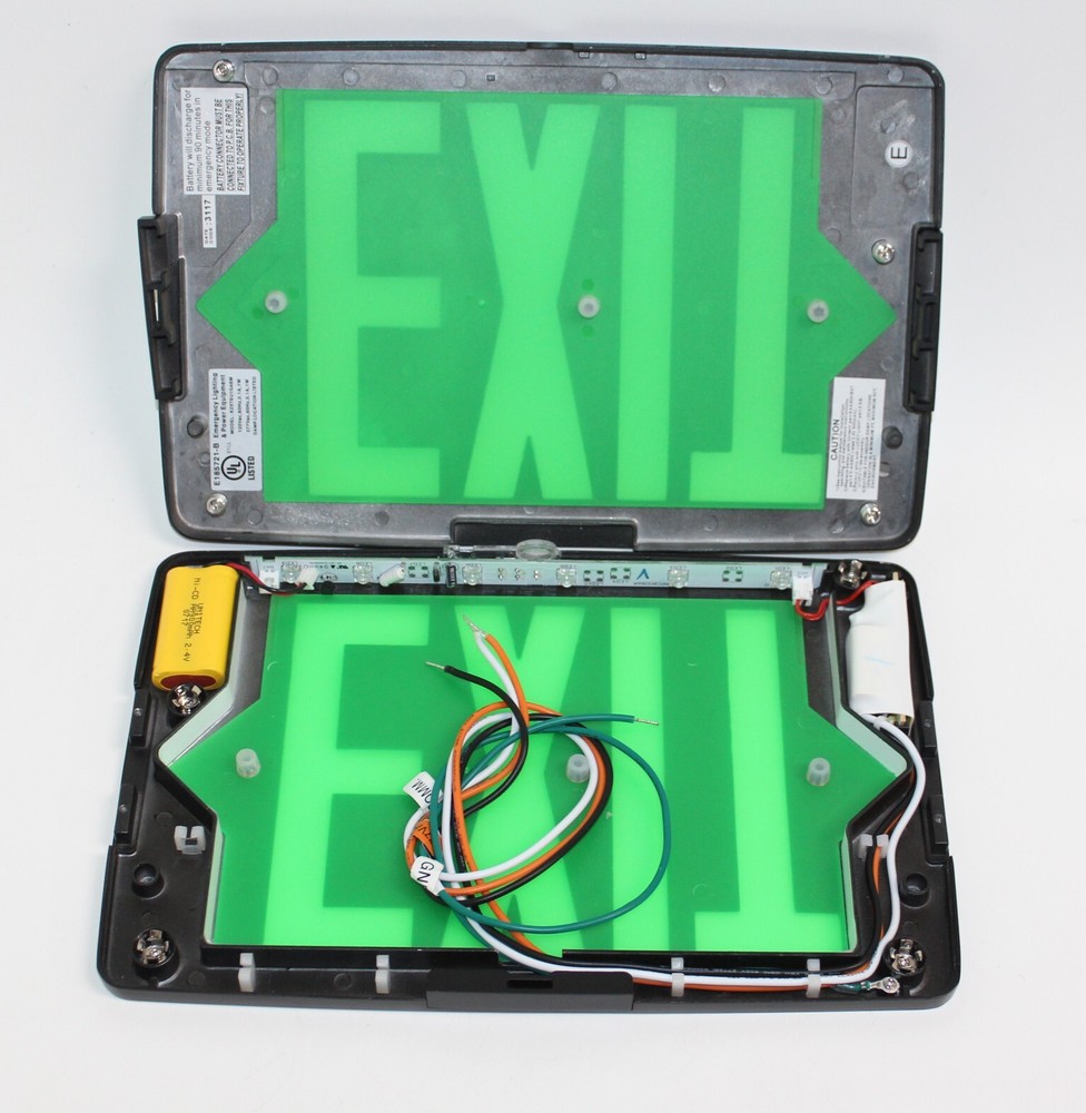 8 Pack Envoy Lighting LED Emergency Exit Sign, Green Letter, Battery Back-up
