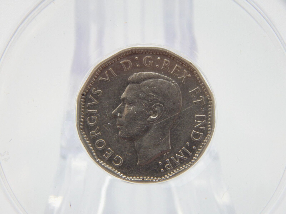1947 CANADA DOT ANACS GRADED AU55 DETAILS - 5 CENT (BT200)