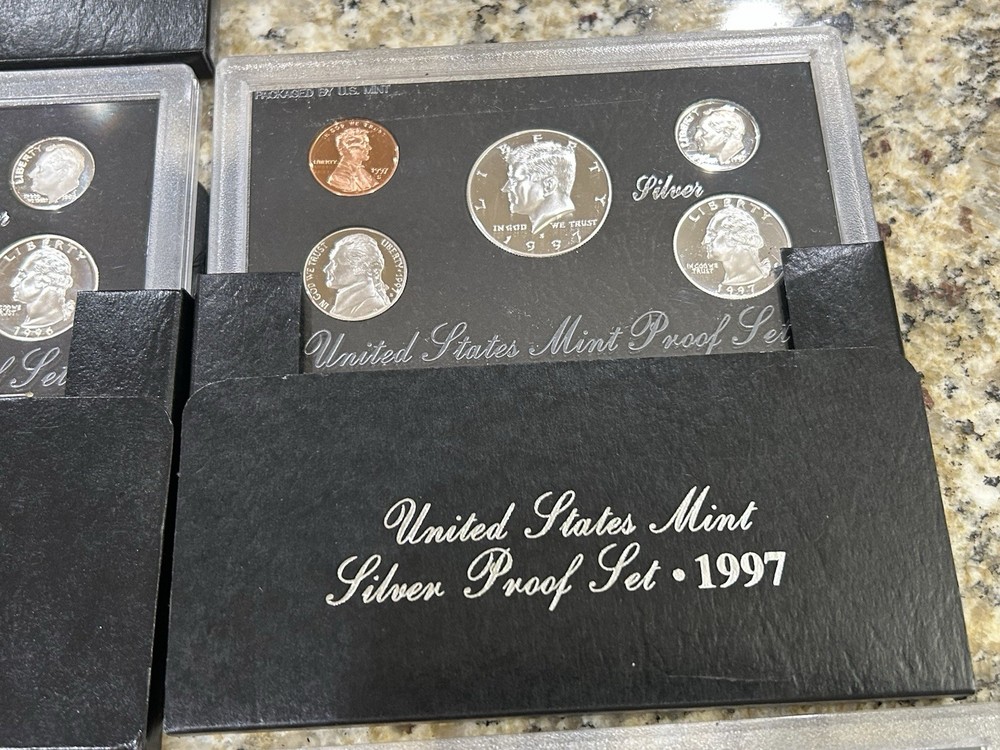 1992-1998 SILVER PROOF SET-COMPLETE RUN-90 % SILVER..7 Silver Sets..